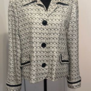 George Black and White Textured Blazer